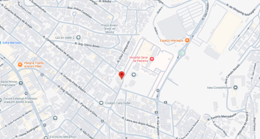 Mapa de localização da Agência Funerária Campo Grande - Zona Sul de São Paulo
