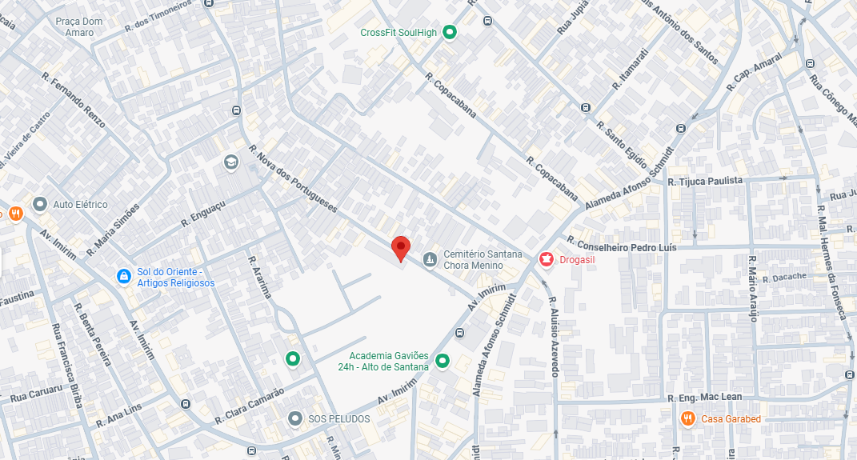 Mapa de localização da Agência Funerária Santana/Imirim - Zona Norte de São Paulo